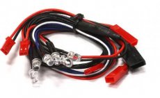 (C 23382 BLUEWHITE) Front LED & Rear Red LED Light Set (6) w/ Wire Harness