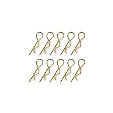 (C 35104) Team Corally - Body Clips - 45° Bent - Small - Gold - 10 pcs