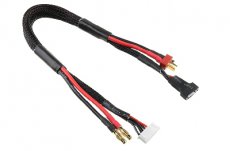 (C50283) Team Corally - Laad-/Balanceer kabel - T-Plug 4S - Lader 6S XH stekker - 4S XH stekker - 14 AWG ULTRA V+ Siliconen kabel - 30cm - 1 st