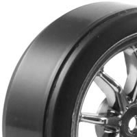 FAST 0090C (FAST 0090C) Fastrax 1/10th Street Wheel/ Drift Tyres 10-Spoke Chrome