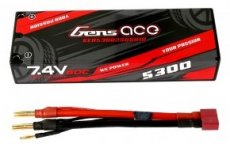 (GEA53002S60D10) Gens ace 5300mAh 2S 7.4V 60C HardCase RC 10# car Lipo battery pack with T-plug