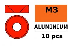 Sluitring M3 "Rood" voor verzonken schroeven, Aluminium (10st)
