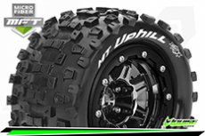 (LR-T3328SB) Louise RC - MFT - MT-ROCKET - Maxx Tire Set - Mounted - Sport - Black 3.8 Bead-Lock Wheels - 1/2-Offset - Hex 17mm