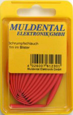MUL61230 (MUL61230) Heat shrink tubing polyolefin red 3.2mm ratio 2:1, 1m