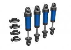 TRX 9764 BLUE (TRX 9764 BLUE) Shocks, GTM, 6061-T6 aluminum (blue-anodized) (fully assembled w/o springs) (4)