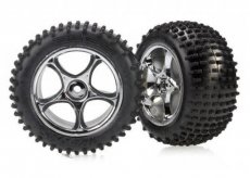 (TRX2470R) Tires & wheels, assembled (Tracer 2.2 chrome wheels, Alias 2