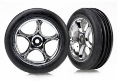 (TRX2471R) Tires & wheels, assembled (Tracer 2.2 chrome wheels, Alias r