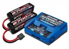 TRX 2997G (TRX2997G) Battery/Charger Completer Pack (Includes #2973 Dual Id Charger (1), #2890X 6700Mah 14.8V 4-Cell 25C Lipo Battery (2))